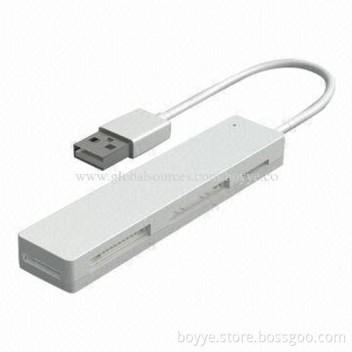 All-in-one Portable USB2.0 Card Reader, Individual Power Light Indicator, Sized 87x19x12mm